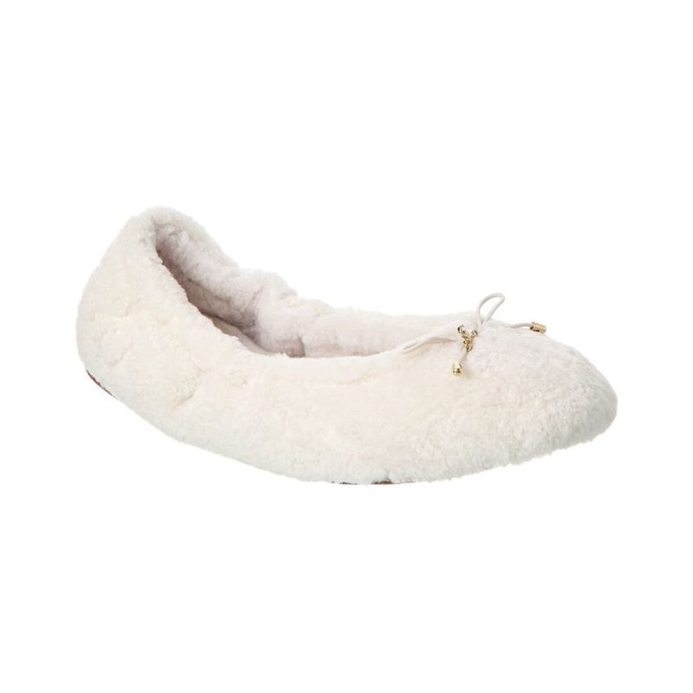 Sam Edelman Cream Sherpa Ballet Flat Slippers